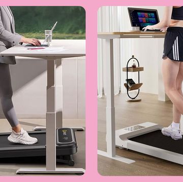 a collage of a person working out on a desk
