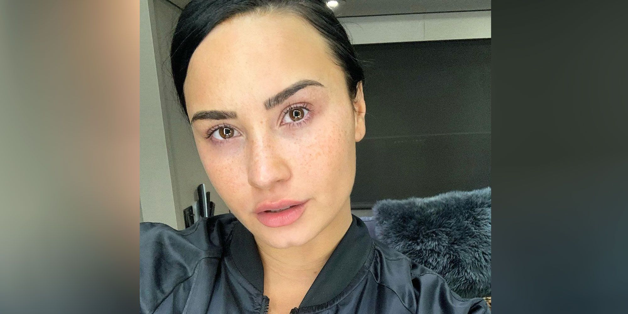 Lovato Hidden In No-Makeup Selfie On Instagram
