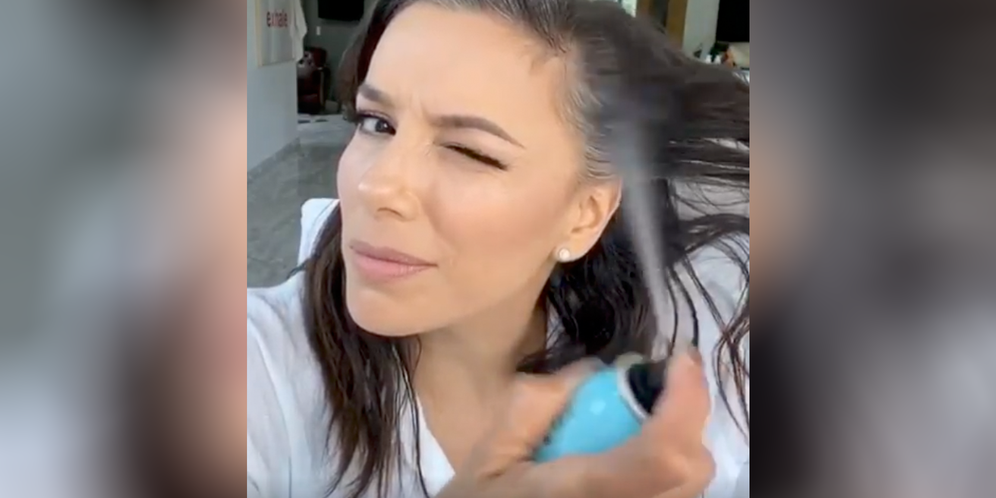 Eva Longoria Reveals Her Go-To Product For Gray Roots Touch-Up