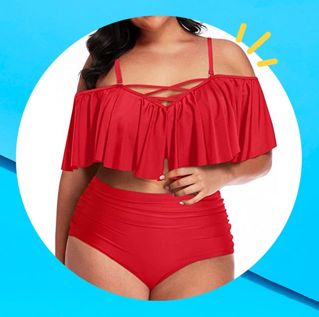 Red Bikini Women 2023 High Waist Lace Up Sexy 2 Piece Swimsuit