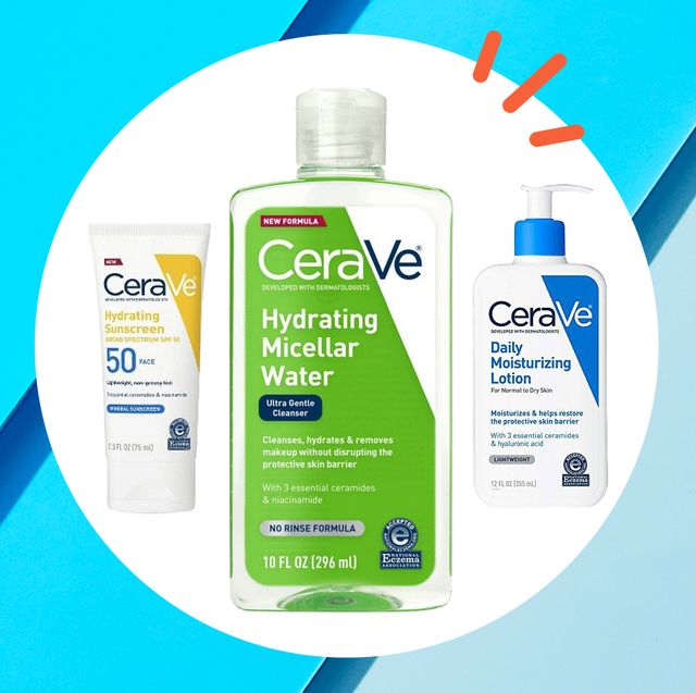  CeraVe Travel Size Toiletries Skin Care Set, Contains  Moisturizing Cream, Lotion, Foaming Face Wash, and Hydrating Face Wash