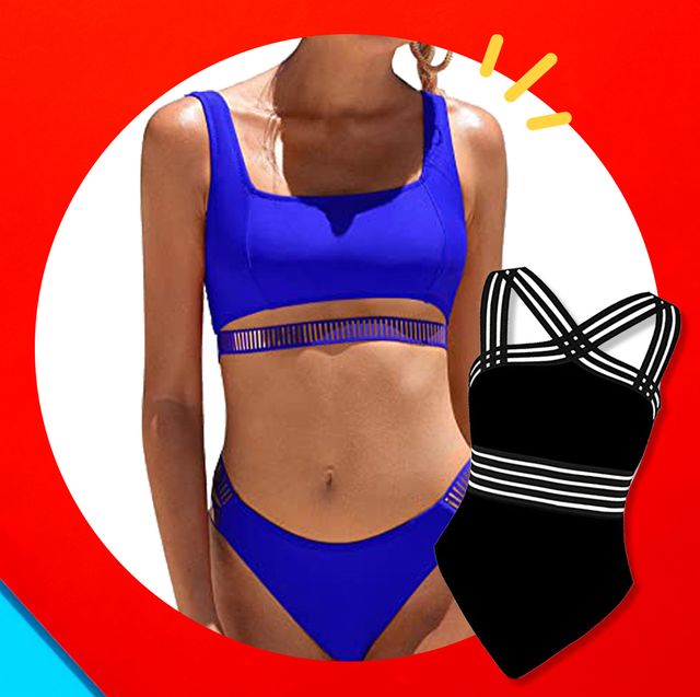 Buy Charmo Push Up Bikini Swimsuits for Women High Support Bikini Top  Modest Coverage Bathing Suits, Royal Blue, Medium at