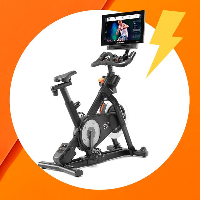 black nordictrack exercise bike with touchscreen