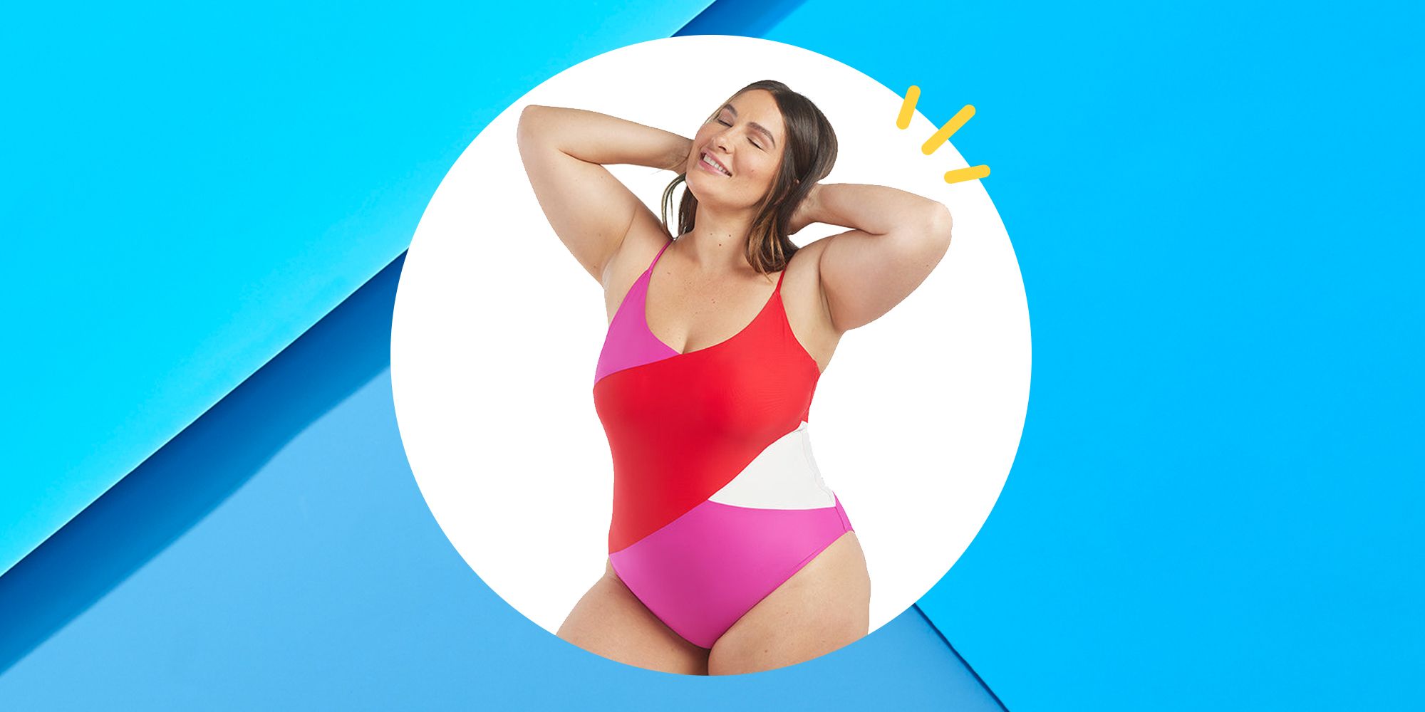 T-FLY Women One Piece Swimsuits High Cut Swimwear Color Block Backless  Comfortable Bathing Suit for Summer Swimming