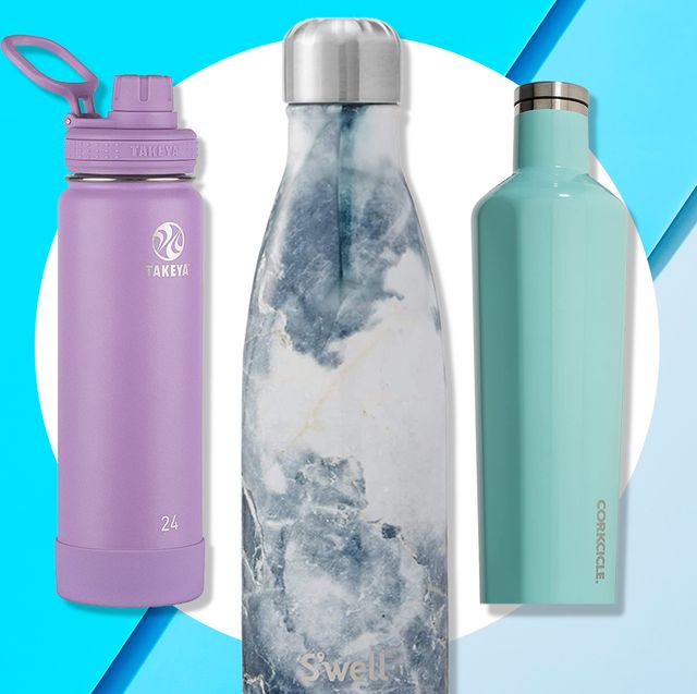  Youngy Stainless Steel Water Bottle Silver Single Wall  Non-Insulated With Leak-Proof Travel Lid & Handle For Sports Travel Wide  Mouth Water Bottles With Holder Stainless Steel : Sports & Outdoors