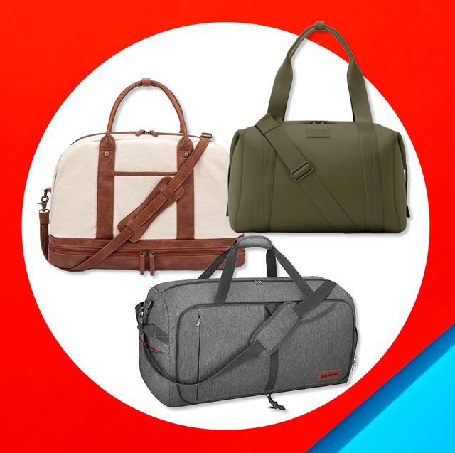  Large capacity Travel Duffel Bag for Women Men Lightweight  Weekender Bag Overnight Bag with Toiletry Bag Traveling Handbag for Gym  Holiday (Brown)