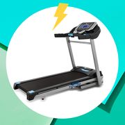 black folding treadmill