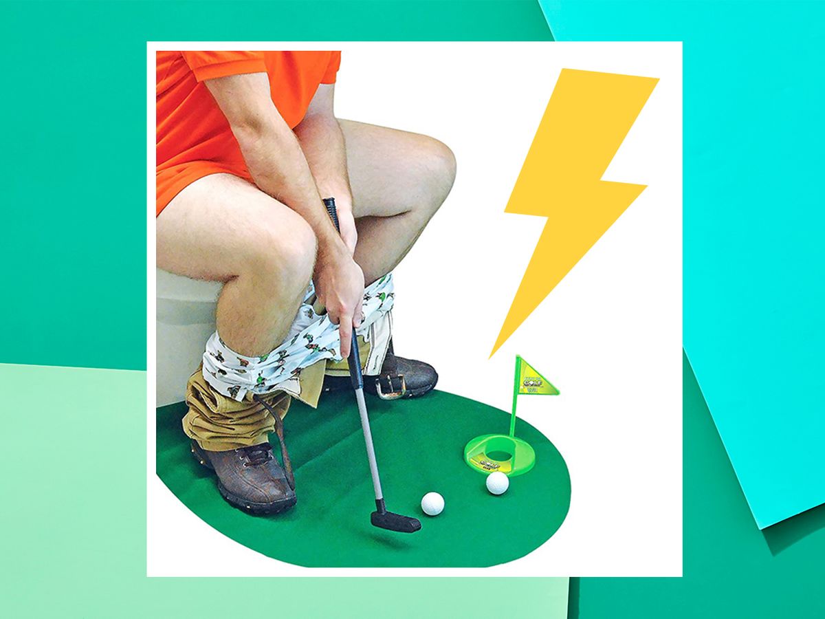 Toilet Golf, Potty Putter Set Bathroom Game Mini Golf Set Golf Putt