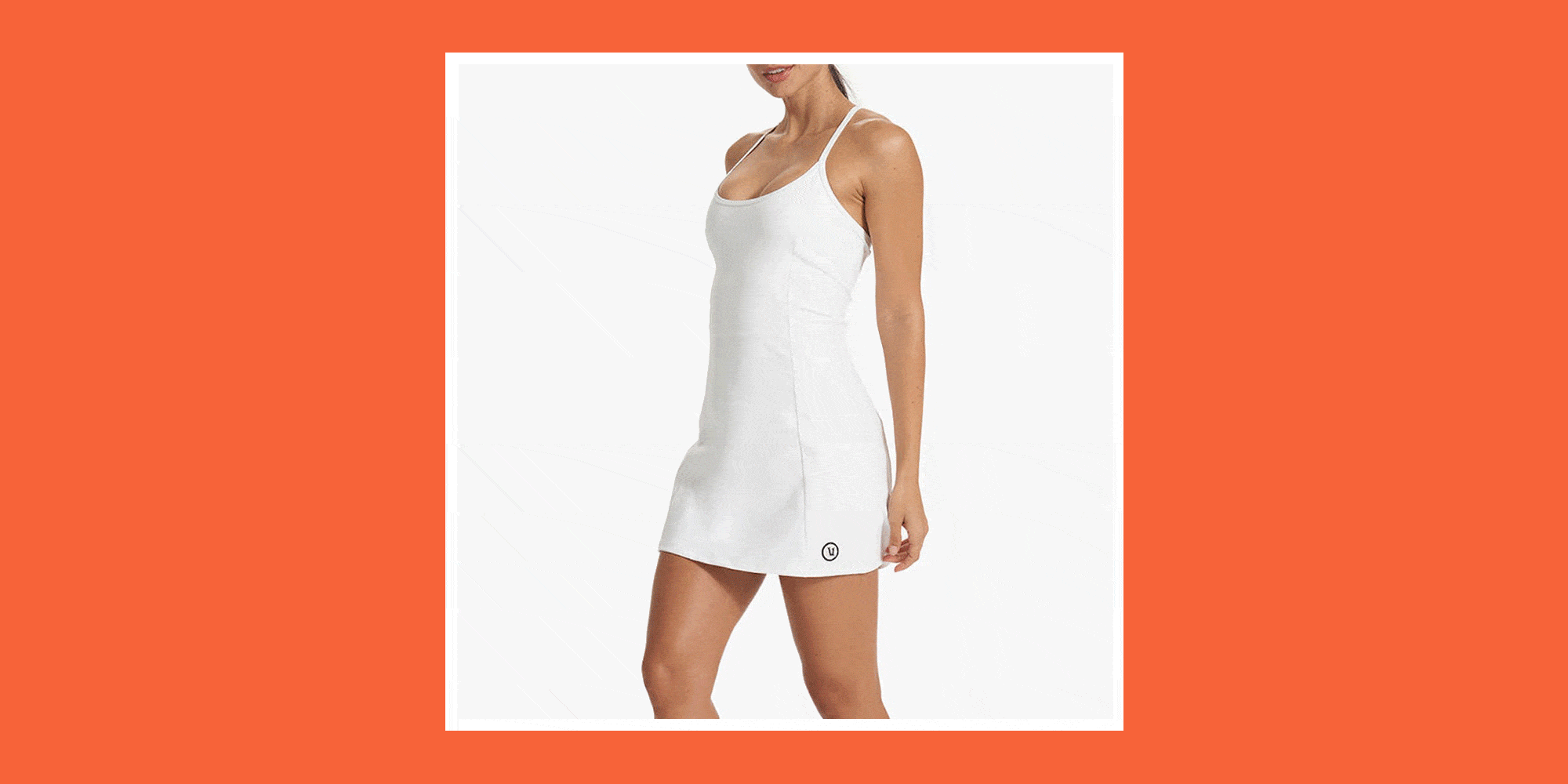 Women's Tennis Dress with Built-in Bra Under Shorts Sleeveless Golf  Training Dress 2 Piece Set Casual Sports Dresses(Size:Large,Color:White)