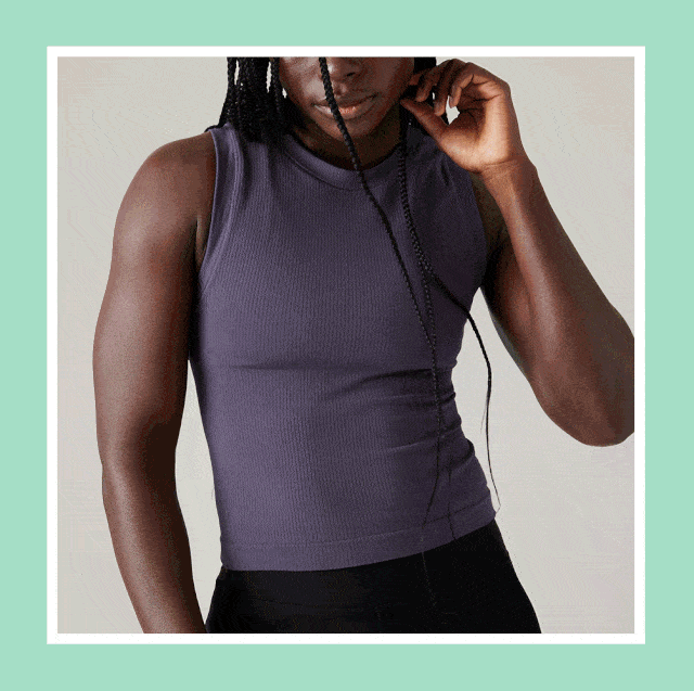 CRZ YOGA Women's Pima Cotton Workout Tank Crop Sports Shirt Sleeveless Yoga  Tops