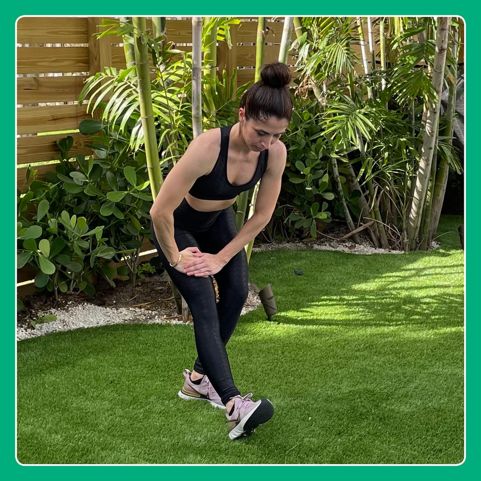 Hamstring Stretch Standing - Sworkit Health  On-Demand Fitness,  Mindfulness, Recovery, and Nutrition