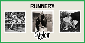 verschillende actiefoto's van fanny blankers koen in een collage voor runners world retro