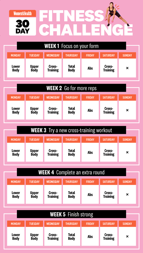 30-day fitness challenge from women's health