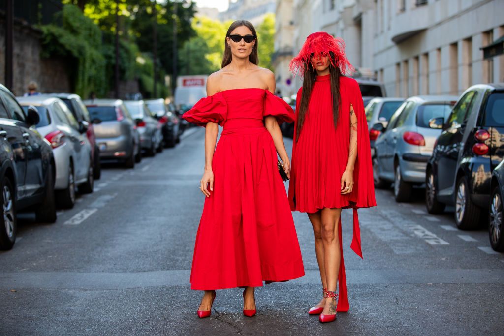 Red dress shops and red heels