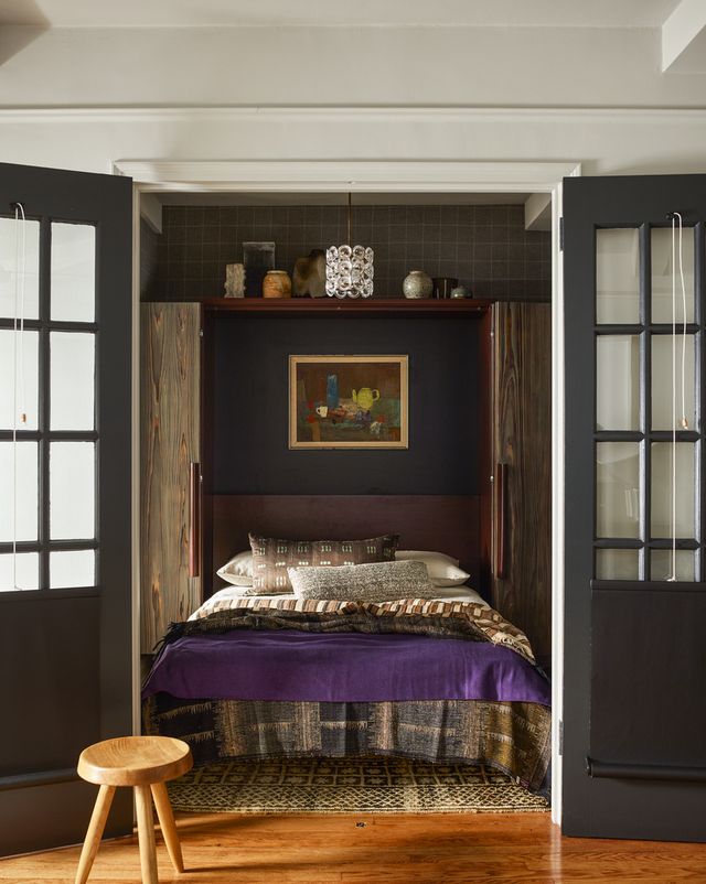 murphy bed in new york city studio designed by neal beckstedt