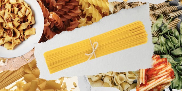 a bunch of different kinds of pastas