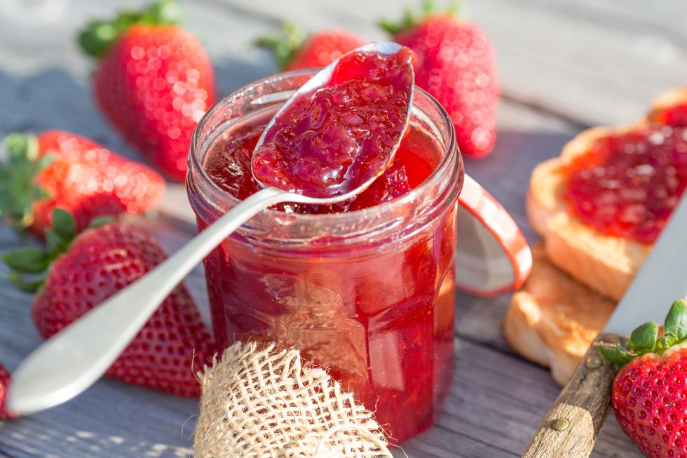 strawberry jam in jar