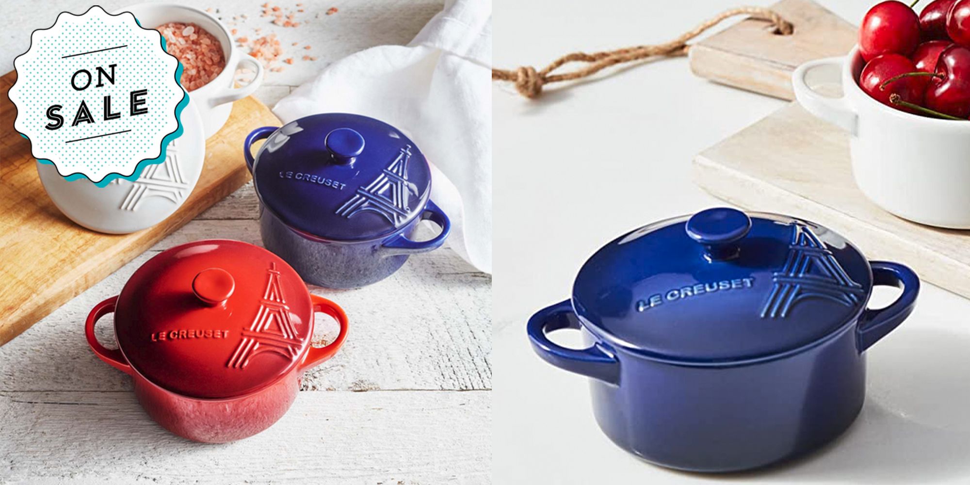 Le Creuset 8-oz Eiffel Tower Mini Round Cocotte ,Indigo