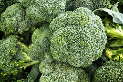 a closeup of broccoli heads