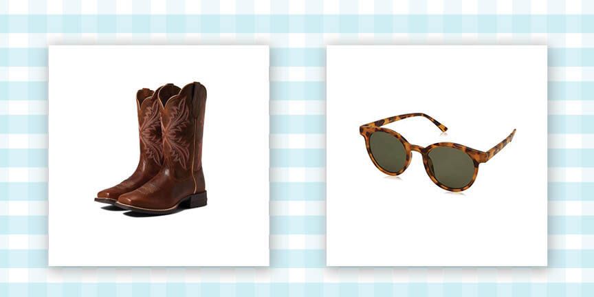 cowboy boots and sunglasses