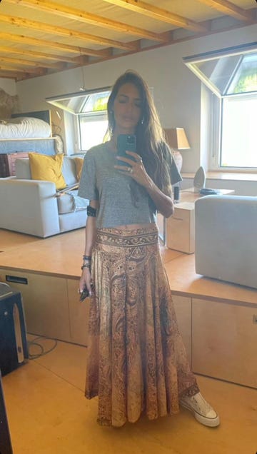 sara carbonero falda estilo boho