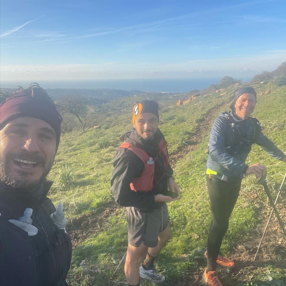 a group of men on a mountain