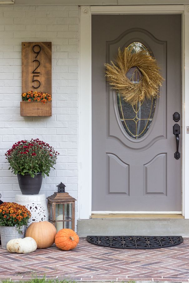decorated house number fall door decorations