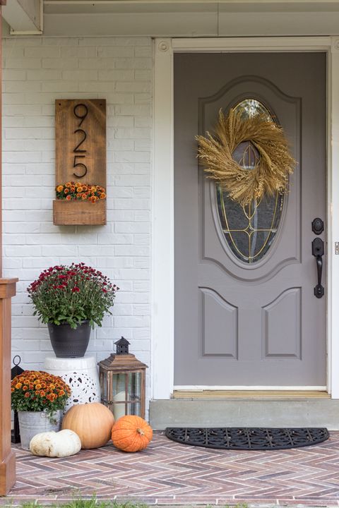 decorated house number fall door decorations