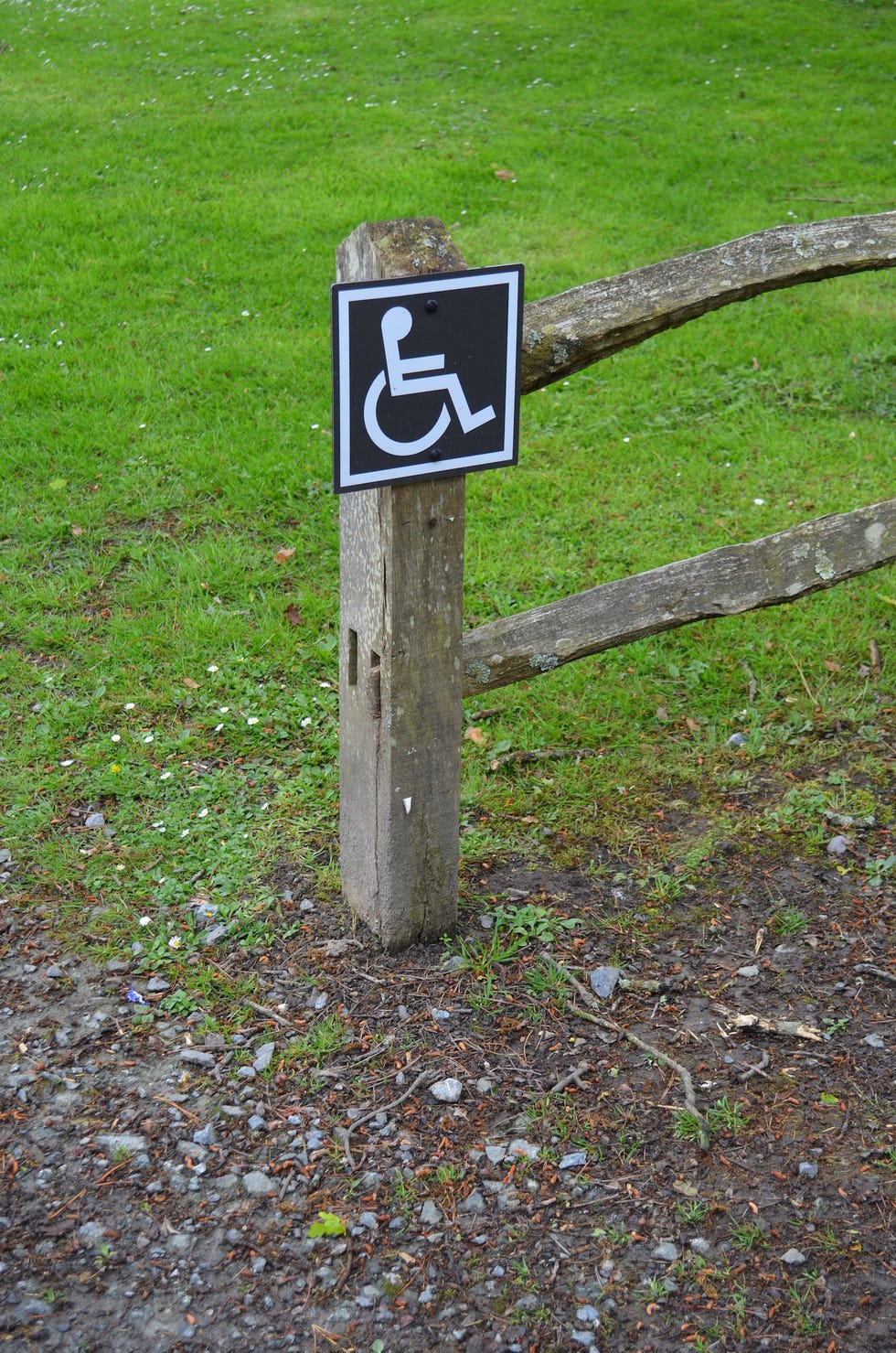 Disabled person sign on a country walk