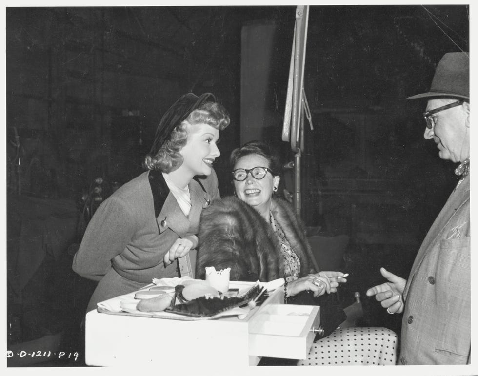 lucille ball with her mother and lloyd bacon