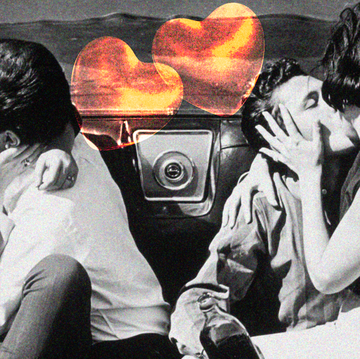 couple making out in a car