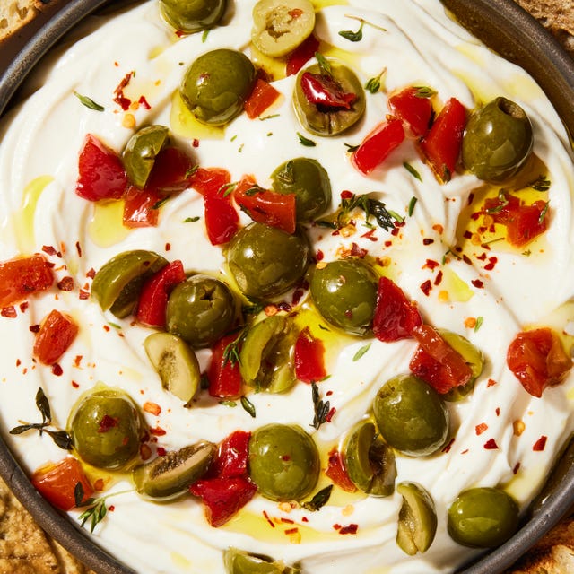 Whipped Ricotta with Olives and Roasted Red Peppers whipped ricotta with olives and roasted red peppers