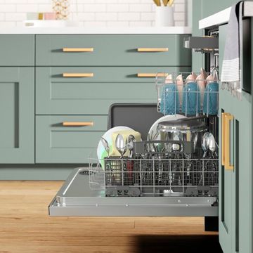 whirpool dishwasher with green cabinets