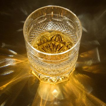 whiskey in whiskey glass, close up