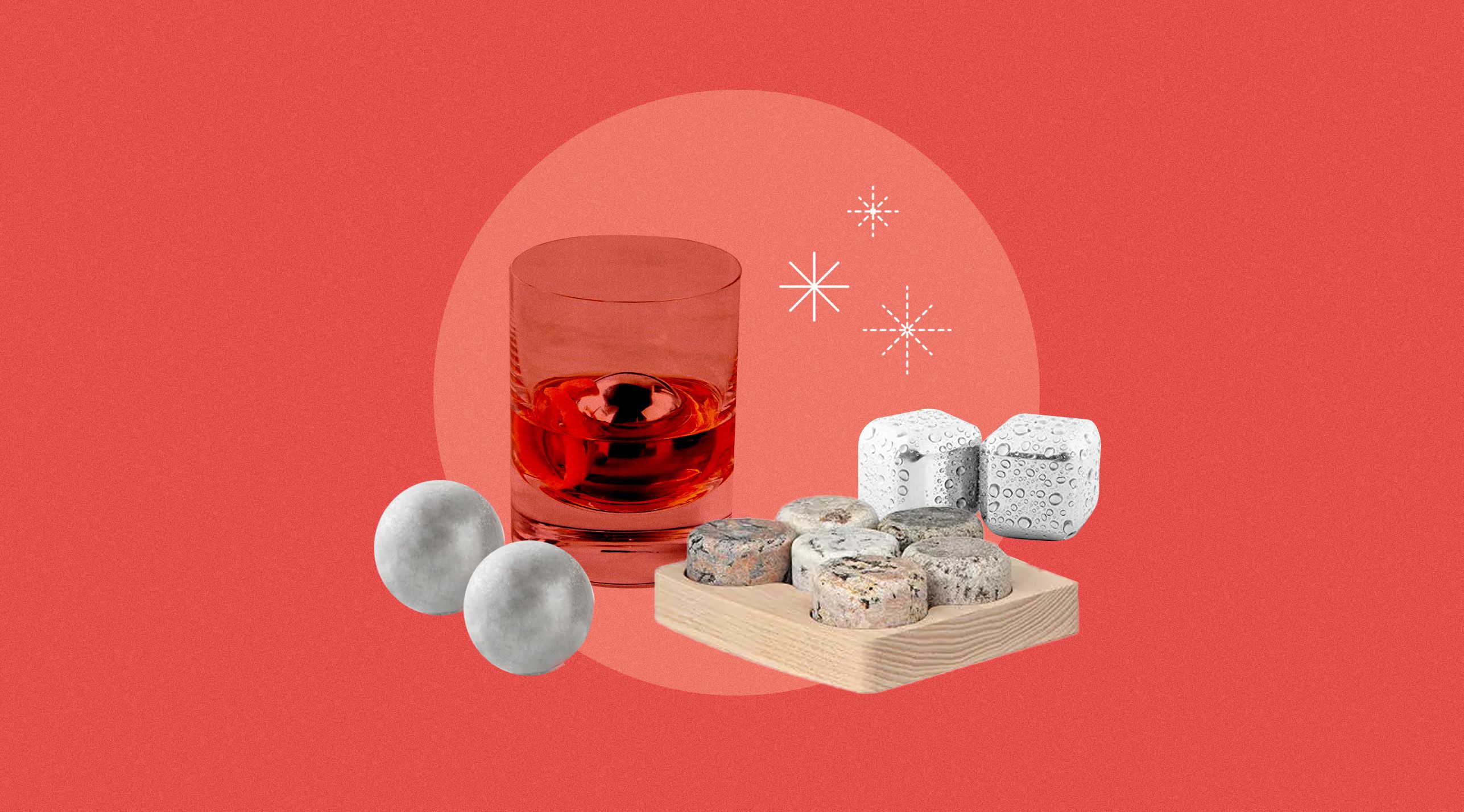 Whiskey Stones 2 Pcs Reusable Metal Ice Cube Large Stainless Steel Round  Whiskey Balls Spherical Beverage Chilling Rocks Sphere Golf Ball Scotch Set