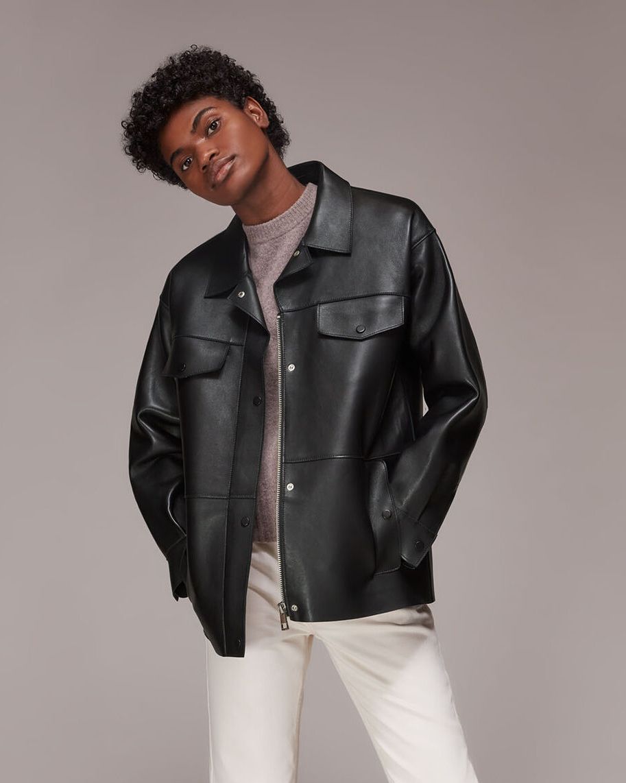 whistles clean bonded leather jacket
