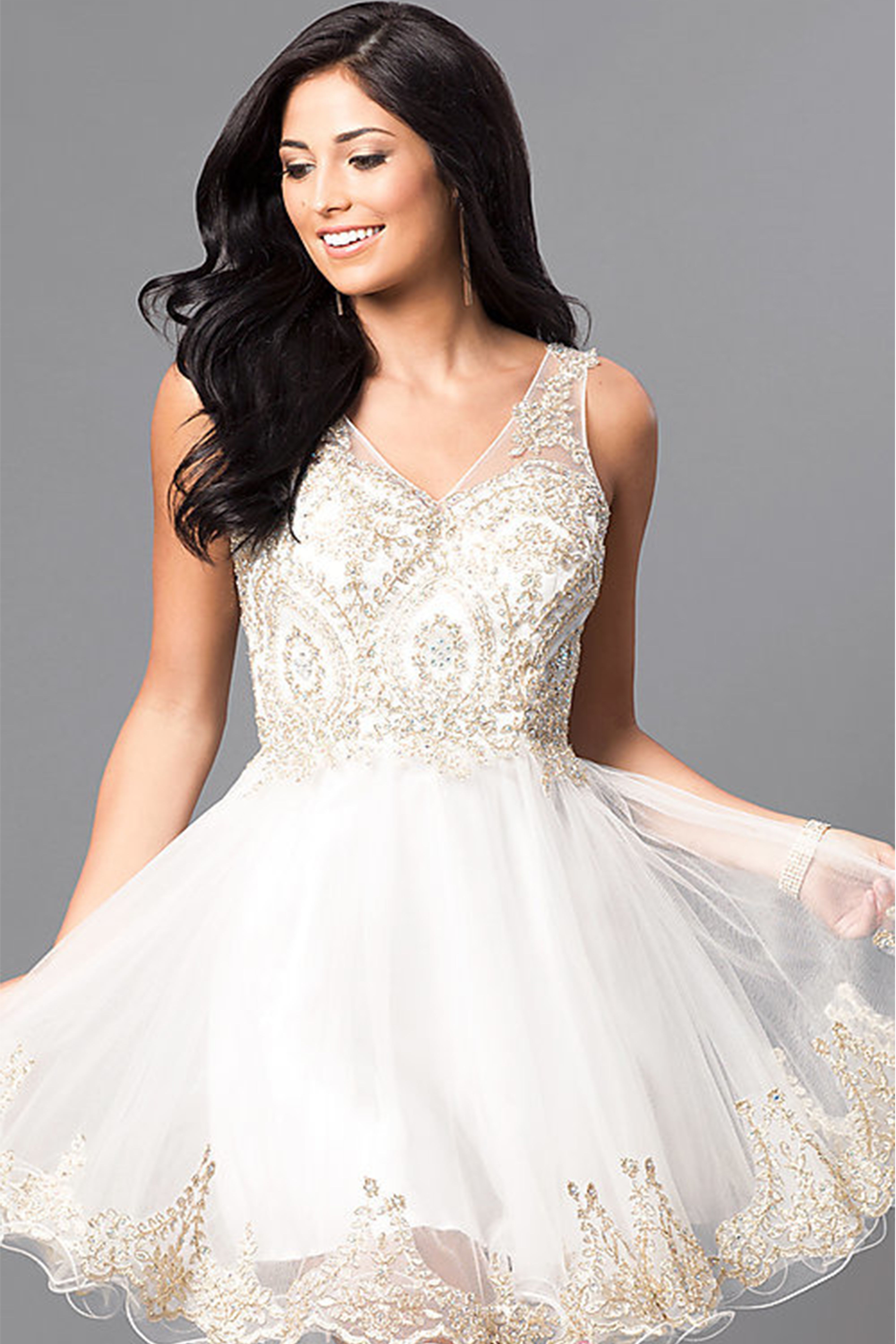 Glamorous White Prom Dresses Evening Dresses 2023 A-Line / Princess  Spaghetti Straps Sleeveless Backless Floor-Length /