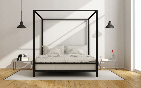 White bedroom with  Four-Poster Bed