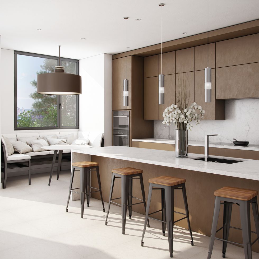 white brown color kitchen