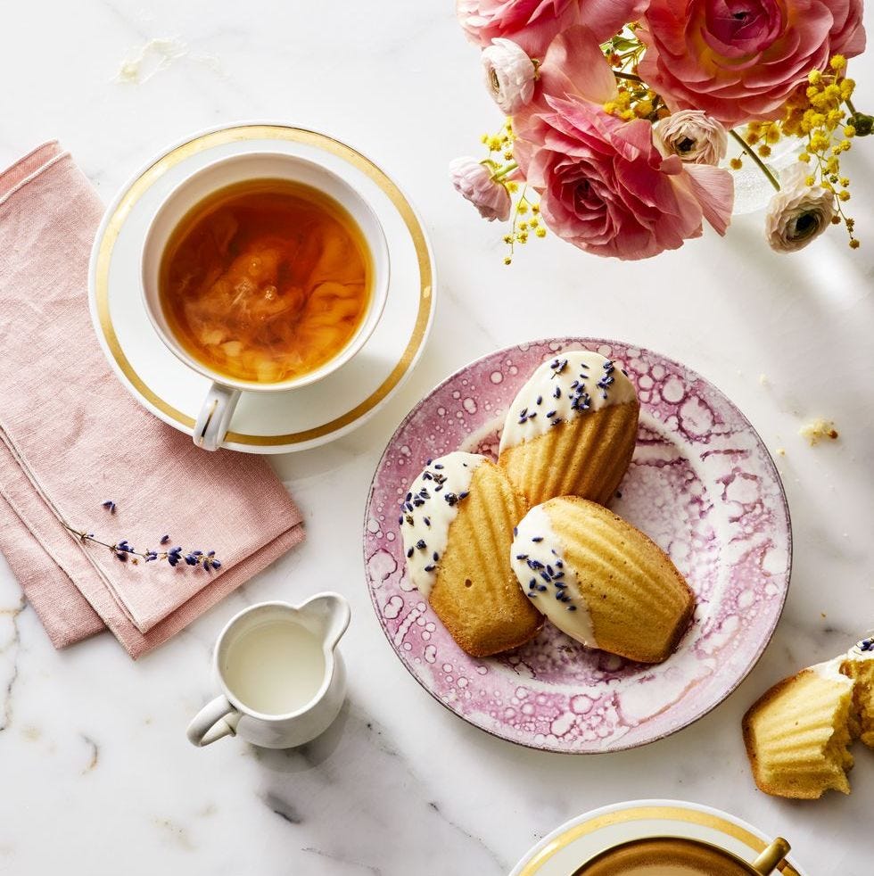 white chocolate and lavender madeleines