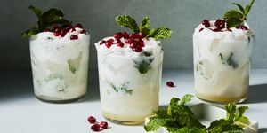 mojito with fresh mint and pomegranate seeds