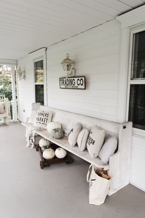white church pew porch