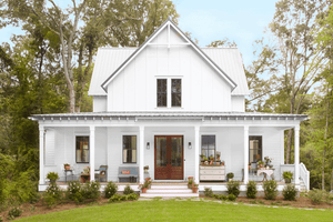 white farmhouse with porch