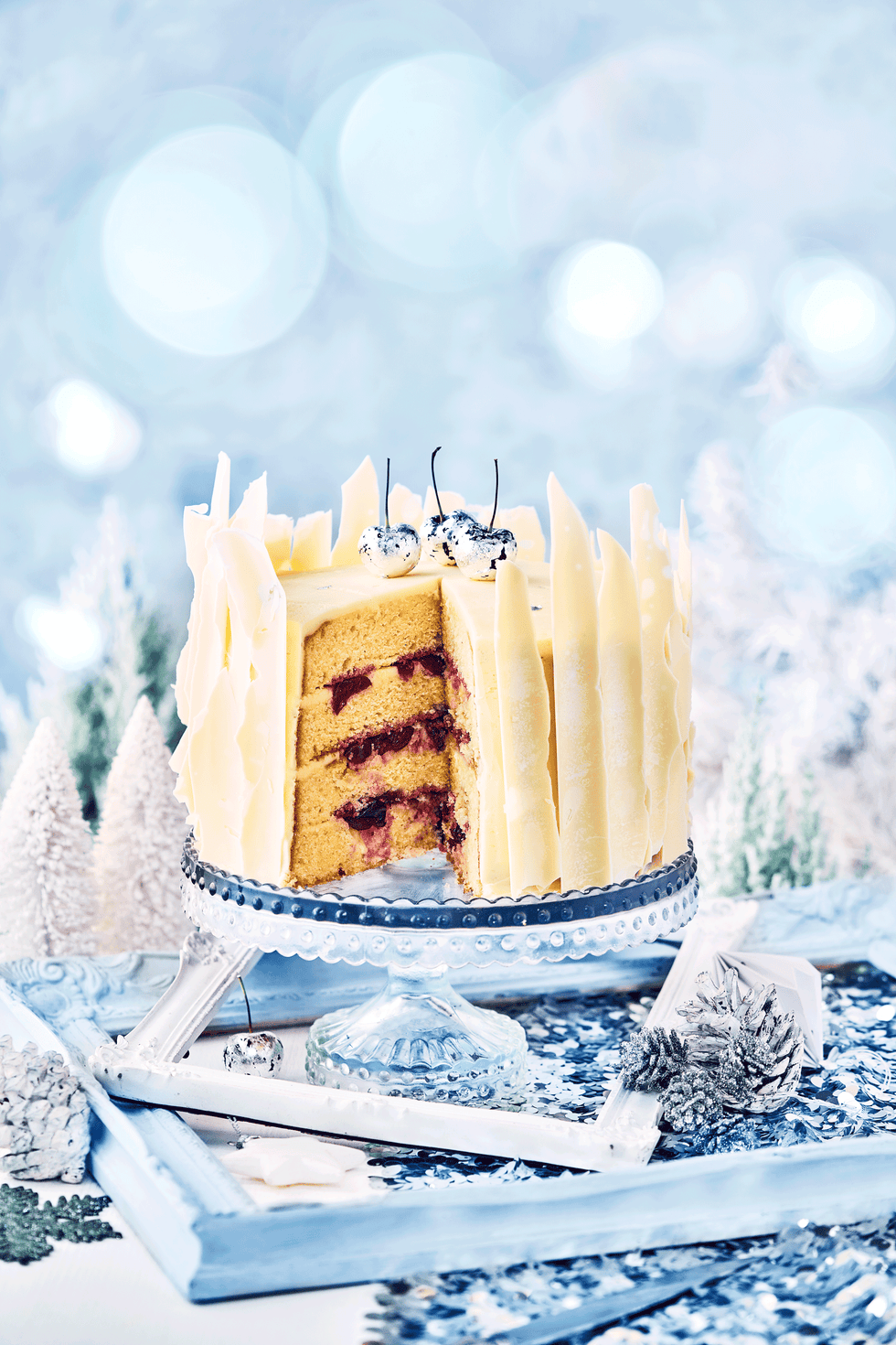 white forest gateau