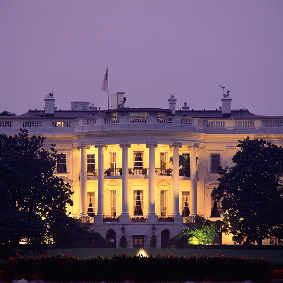 usa, washington dc, white house, exterior, night