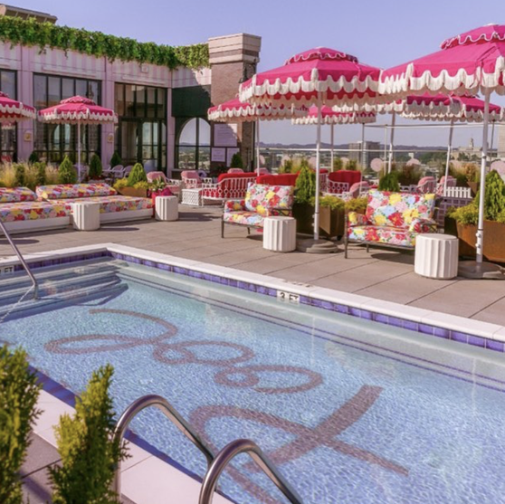 pink rooftop bar inspired by dolly parton
