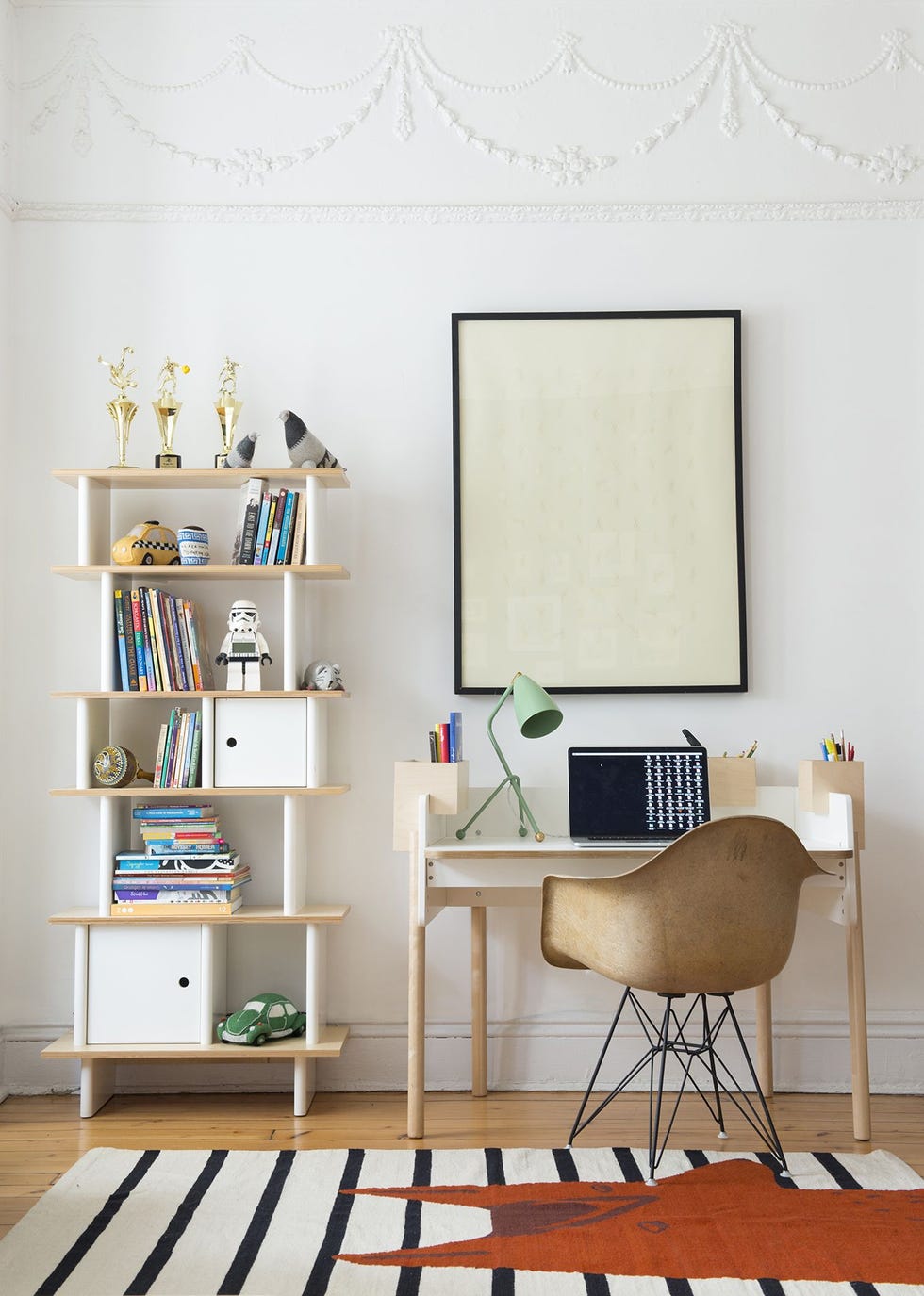 white living room painted in romney wool, dulux heritage