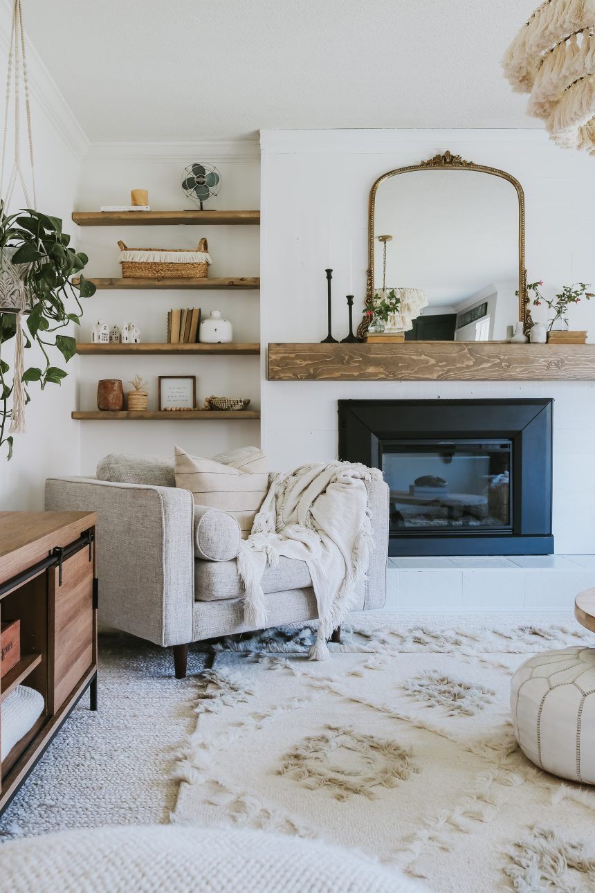 Gray and white farmhouse deals living room