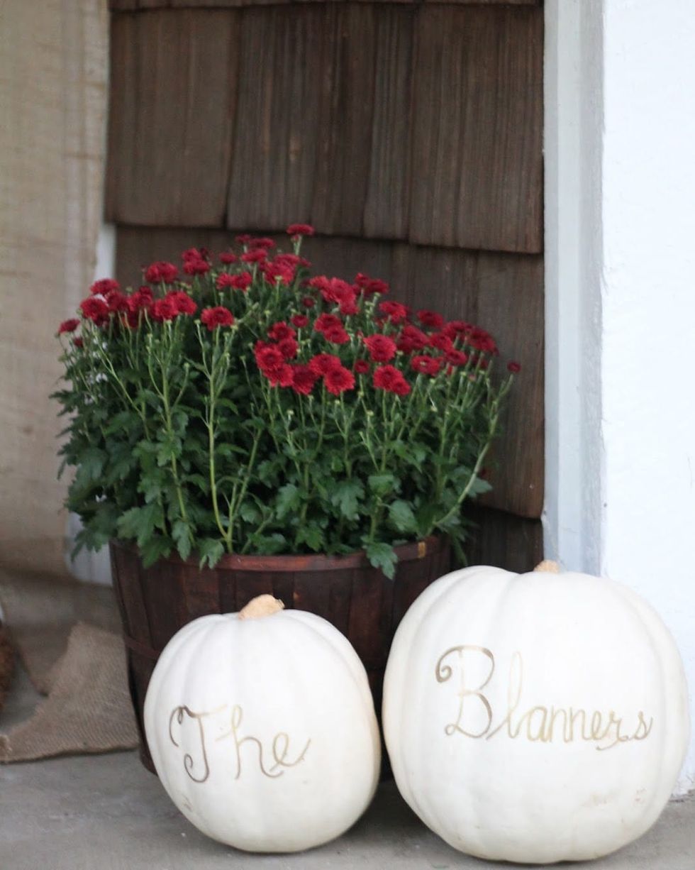 white pumpkin decor ideas welcome