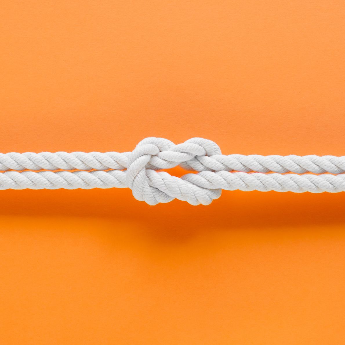 white ship ropes connected by reef knot